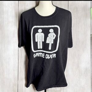 Men’s Pregnancy Announcement T-Shirt For Dad “Game Over” | Funny Dad to Be Shirt